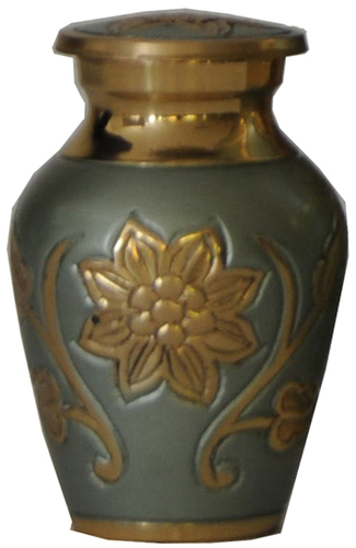 008-H – Mini Brass Urn Single Keepsake 2 3/4″ Tall x 2″ Wide