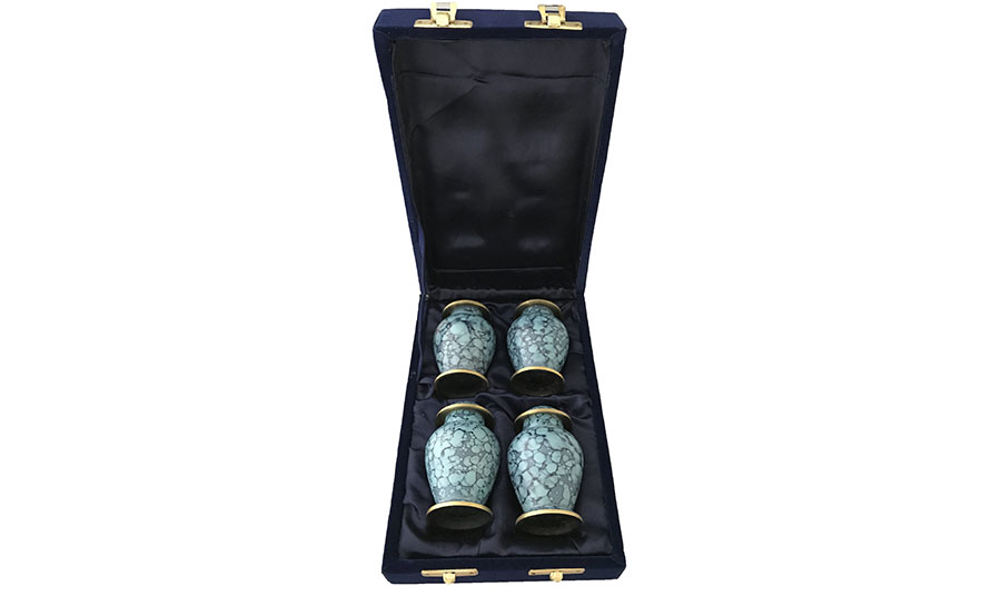 125-C- 4 Mini Blue w/Gold Trim