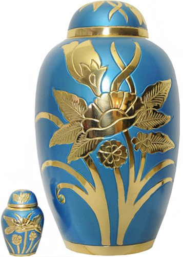 014-A – Brass Urn Velvet Box plus 1 Keepsake