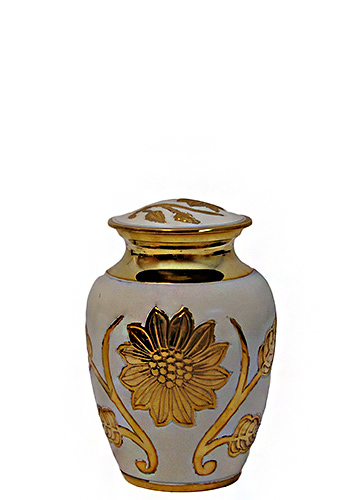 001-G – Half Size Brass Urn Velvet Box 5 1/2″ Tall x 4″ Wide