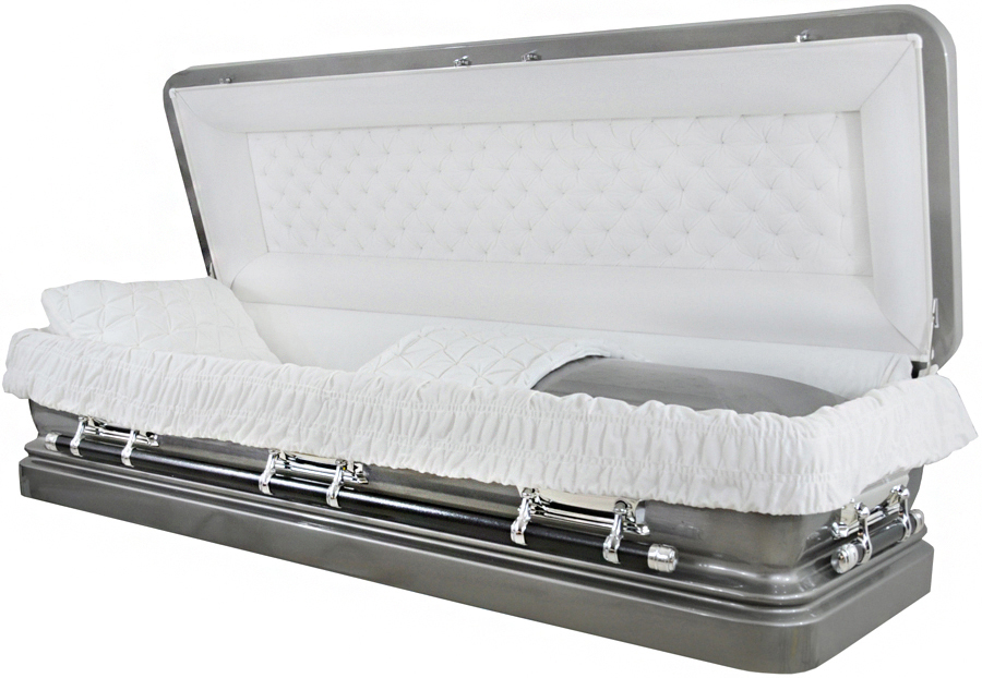 2002-FC- Full Couch Silver, 18ga Silver Hardware, White Velvet