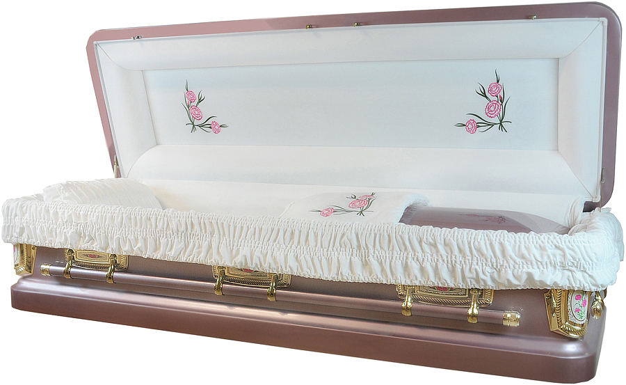 2022-FC- Full Couch w/Foot Panel 18ga Lavender Finish, White Velvet
