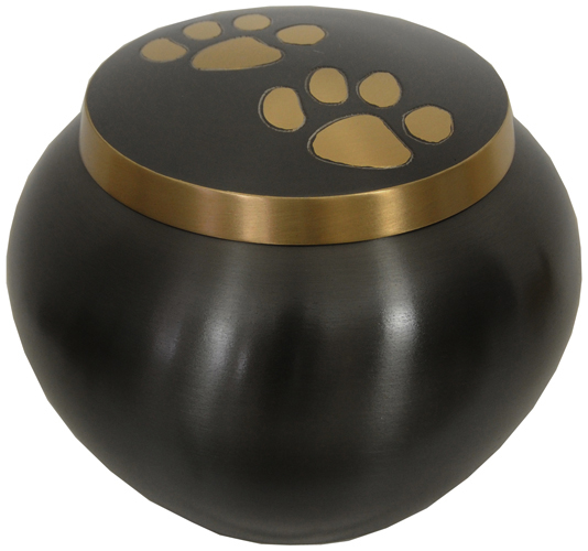 203-A – Brass Pet Urn 5 1/2″ Wide x 4 3/4″ Tall 70lb Loved One