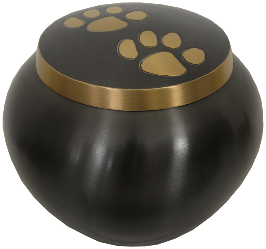 205-A – Brass Pet Urn 4 1/2″ Wide x 3 1/2″ Tall 30lb Loved One