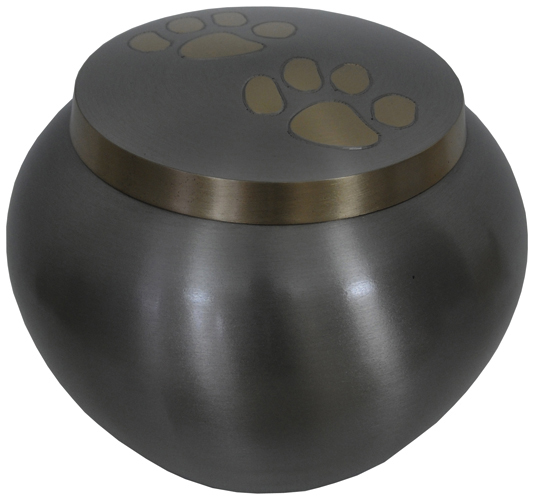 206-A – Brass Pet Urn 6 3/4″ Wide x 5 1/2″ Tall 150lb Loved One