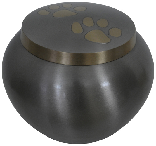 207-A – Brass Pet Urn 5 1/2″ Wide x 4 3/4″ Tall 70lb Loved One