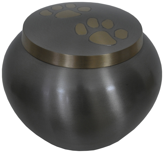 208-A – Brass Pet Urn 5″ Wide x 4 1/2″ Tall 40lb Loved One