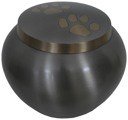 209-A – Brass Pet Urn 4 1/2″ Wide x 3 1/2″ Tall 30lb Loved One