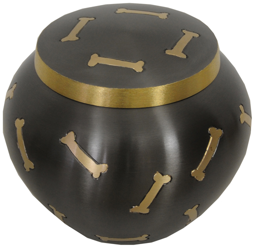 219-A – Brass Pet Urn 5″ Wide x 4 1/2″ Tall 40lb Loved One