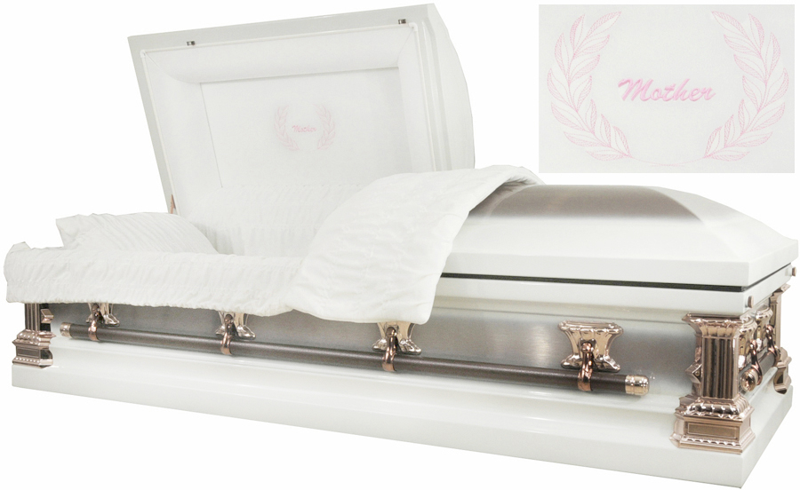 2213 – Mother Casket 18ga White w/ Copper Brush