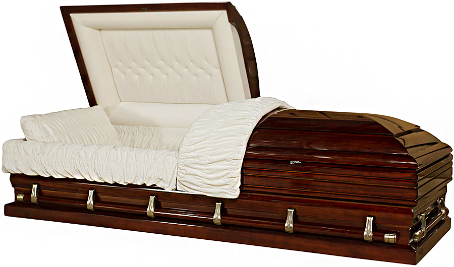 4569X-45 Reddish Oversized Solid Poplar W/ White Velvet Interior, 42″ Inside/ 45″ Outside
