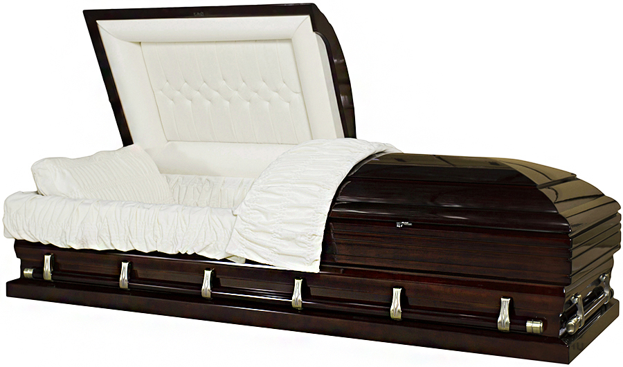 4570X-45 Dark Brown Oversized Solid Poplar W/ White Velvet Interior, 42″ In/ 45″ Out