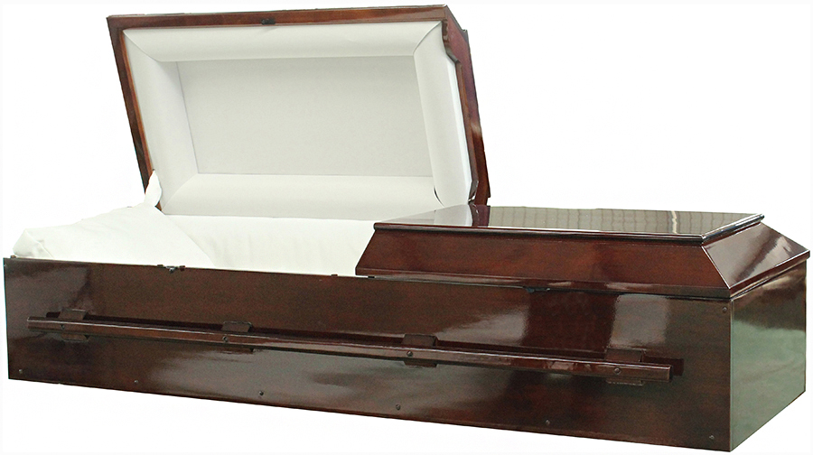 4833 – Solid Poplar Casket (Not Jewish, Has Metal) White Crepe lining