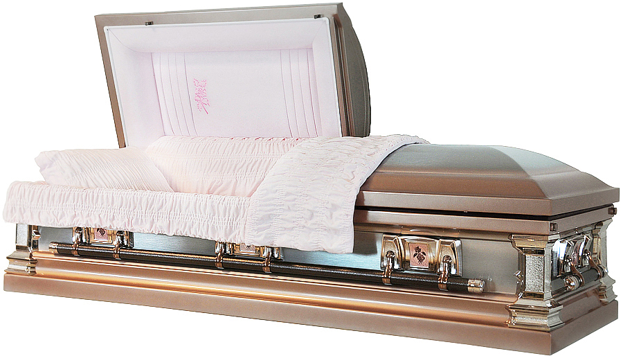 8951ss – Stainless Steel Casket Brushed Silver Rose Shaded Platinum