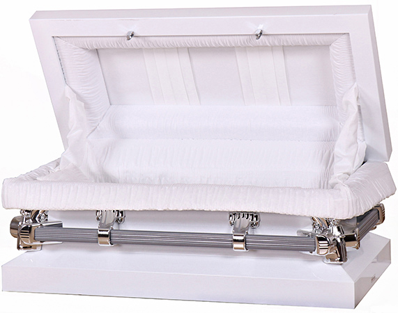 7710-FC 30″/35″ White Child’s Casket White Interior (inside 30×13.3 outside 35×17.25)