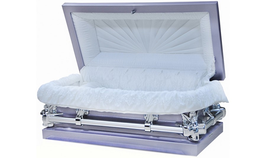 7923-FC-30″ -Lavender Child’s Casket White Interior Inside30.7×13.3″,Outside35x17.5×15.5″