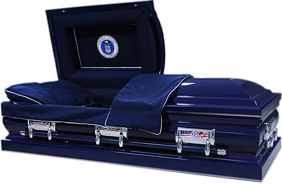 8309X-33 U.S. Air Force-32″ inside Navy Shell, Silver Hardware Navy Interior