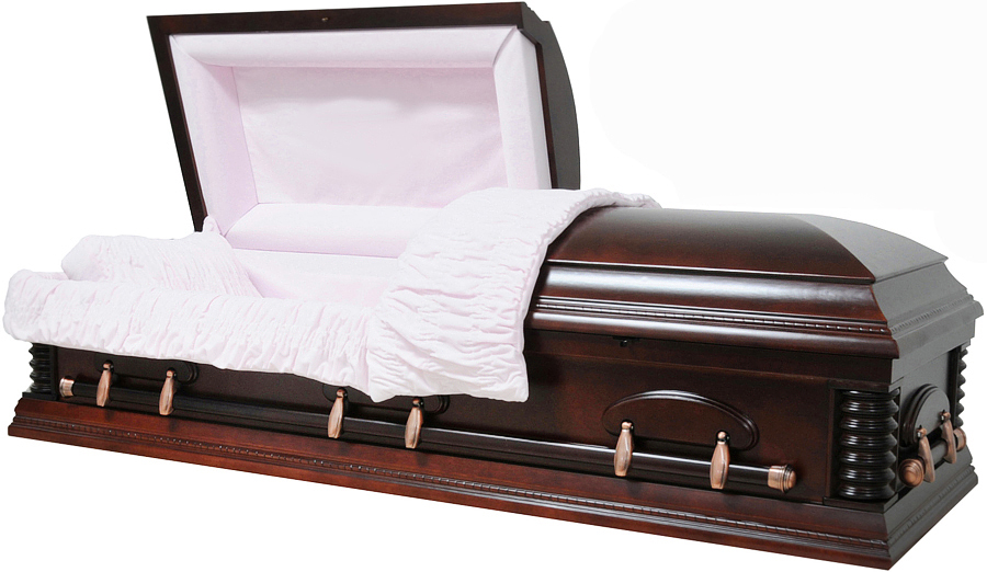 8678B – Cherry Wood Veneer Mother Casket Pink Velvet
