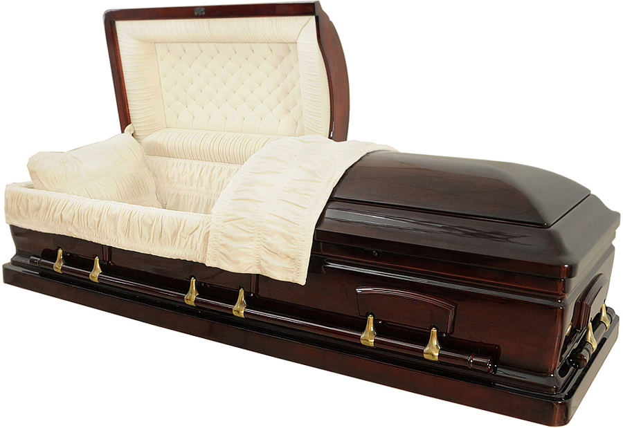 8719 – Solid Poplar Casket Almond Interior, High Gloss