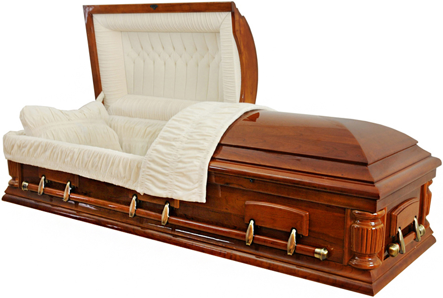 8861 – Solid Cherry Casket Almond Velvet Interior