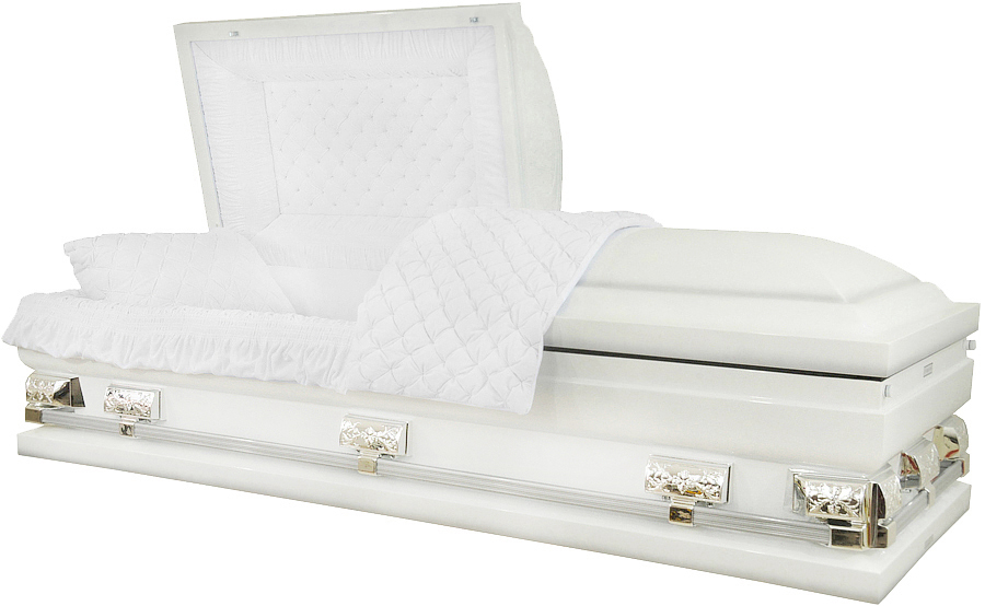 9258-45 -Oversized White w/ Silver Accent White Velvet 44″ inside / 45″ outside