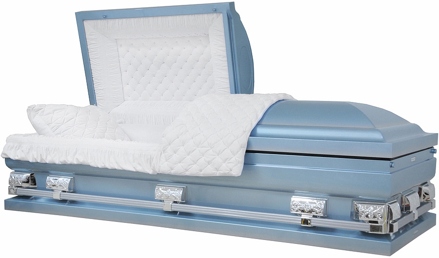 9261-45 – Oversized – Light Blue w/ Silver Accent White Velvet 44″ inside / 45″ outside