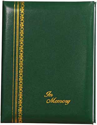 Reg-14-Green In Memory Register Book with lines