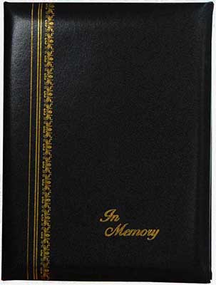 Reg-18-Black In Memory Register Book with lines