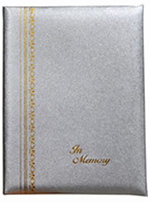 Reg-07- Silver In Memory Register Book with lines