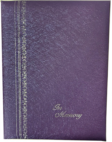 Reg-12 Dark Purple In Memory Register Book with lines