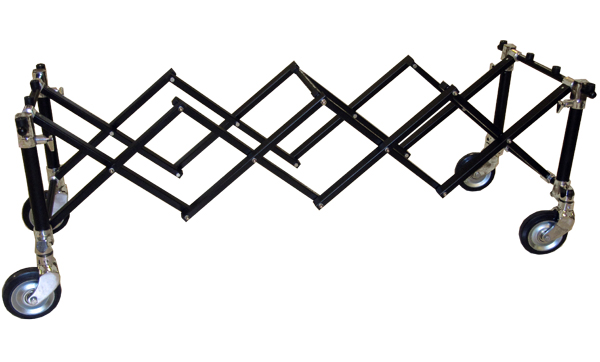CT-103 – Black – Heavy Duty Church Truck, 22″high Annodized Alum, 1000# Cap, 6″ locking wheels